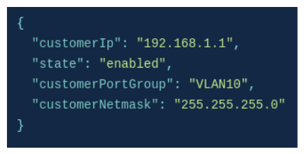 NTP private gateway - API call
