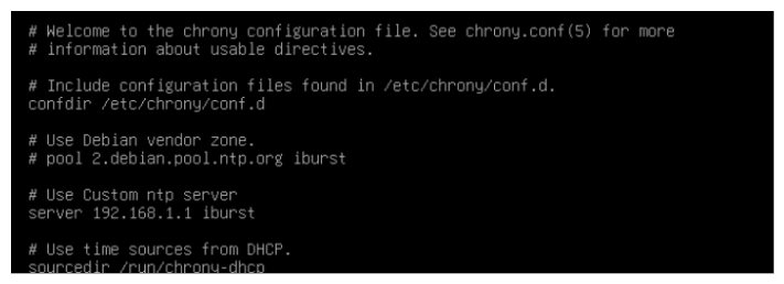 NTP private gateway - Configuration