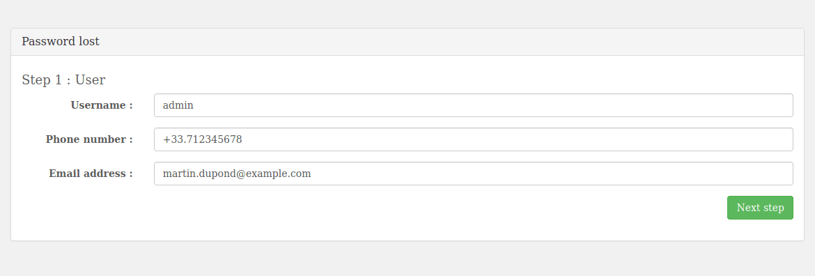 User information