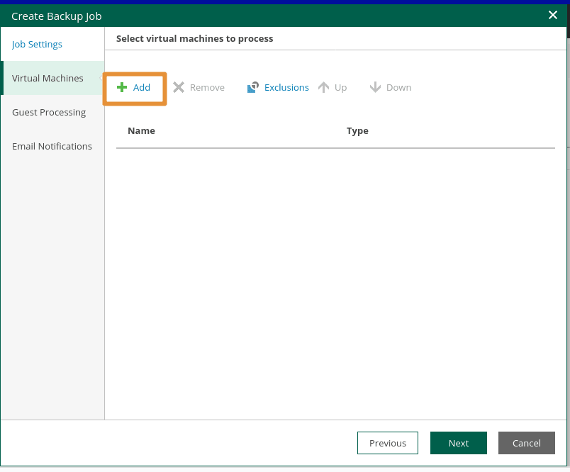 Public VCF as-a-Service Backup Job Veeam creation