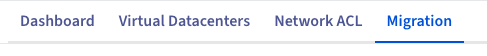 New Migration tab after VCDA activation