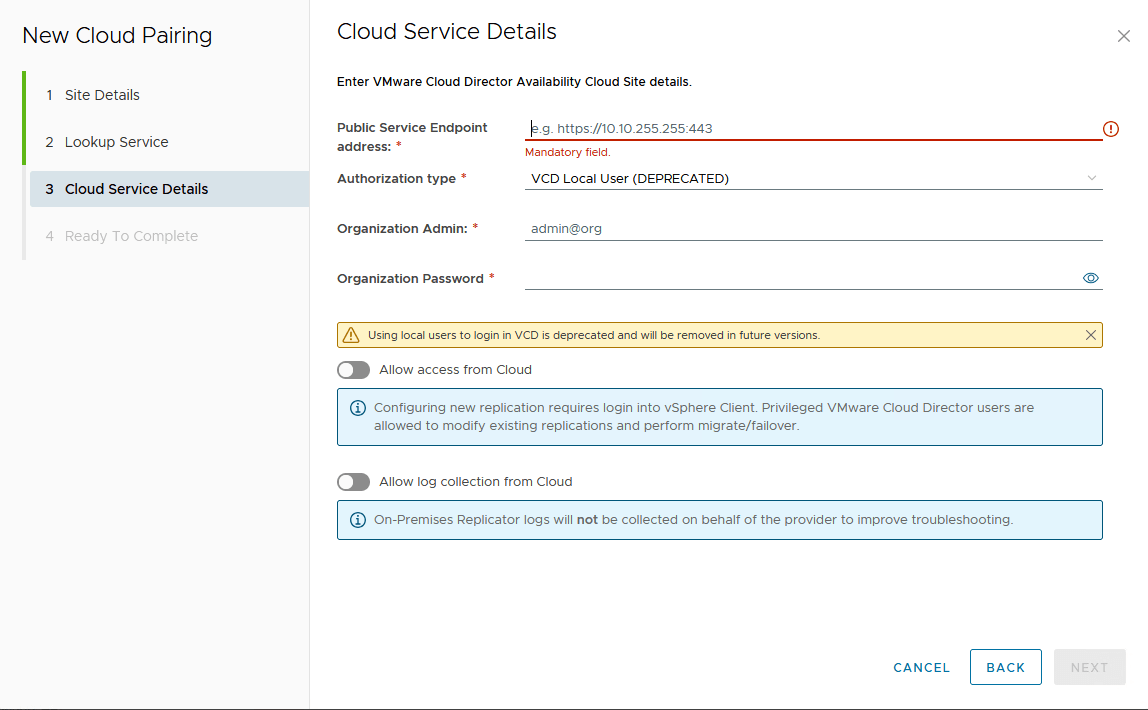 Cloud Service Details