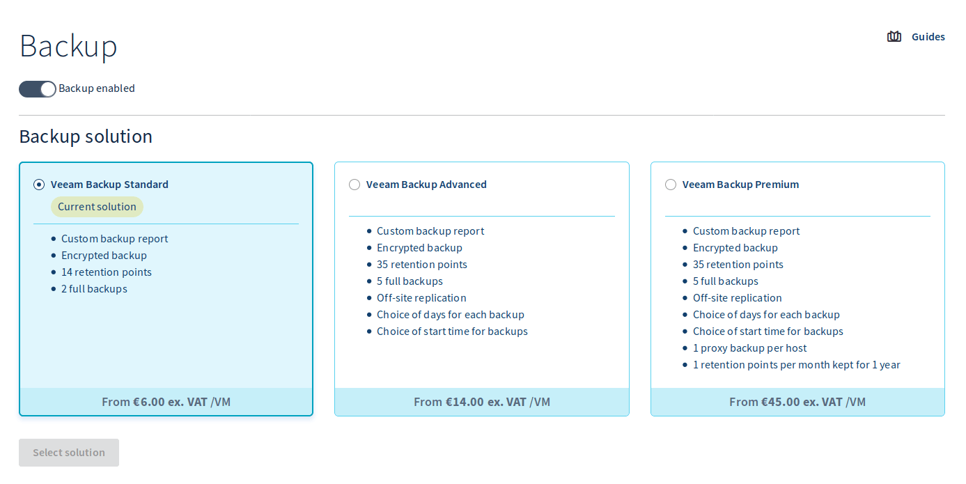 Enable backup
