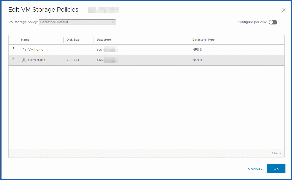 VM encryption storage