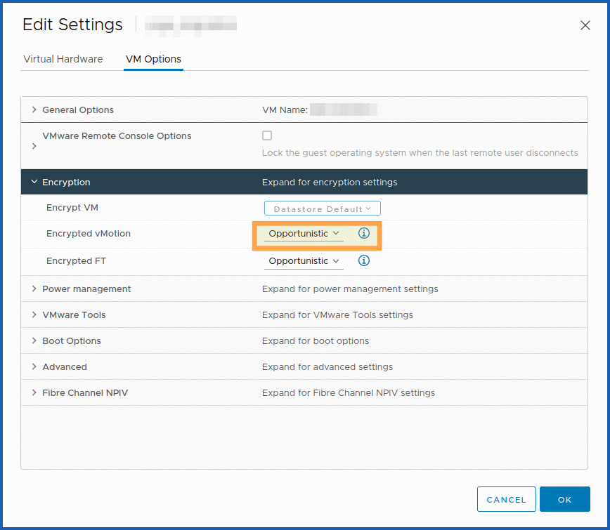 encrypted vMotion