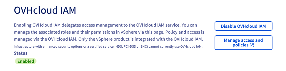 IAM Activation Not Enabled