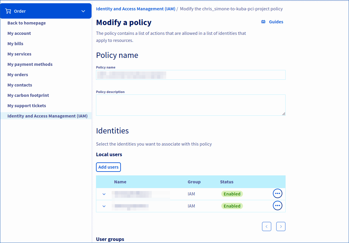IAM USER POLICY