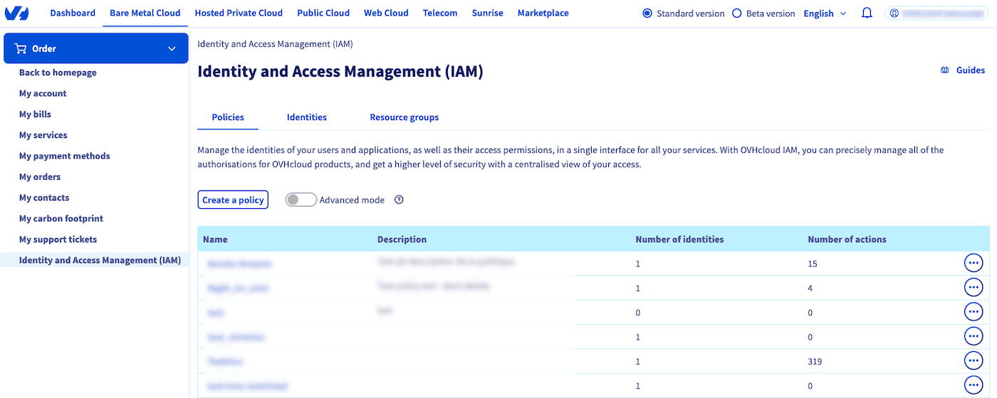 IAM USER POLICY