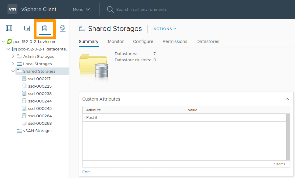 vue stockage