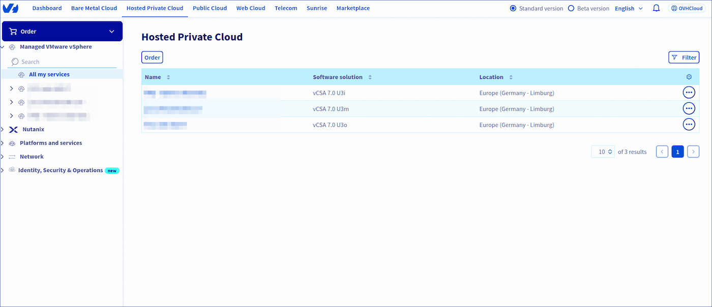 Connexion à l'interface vSphere HTML5