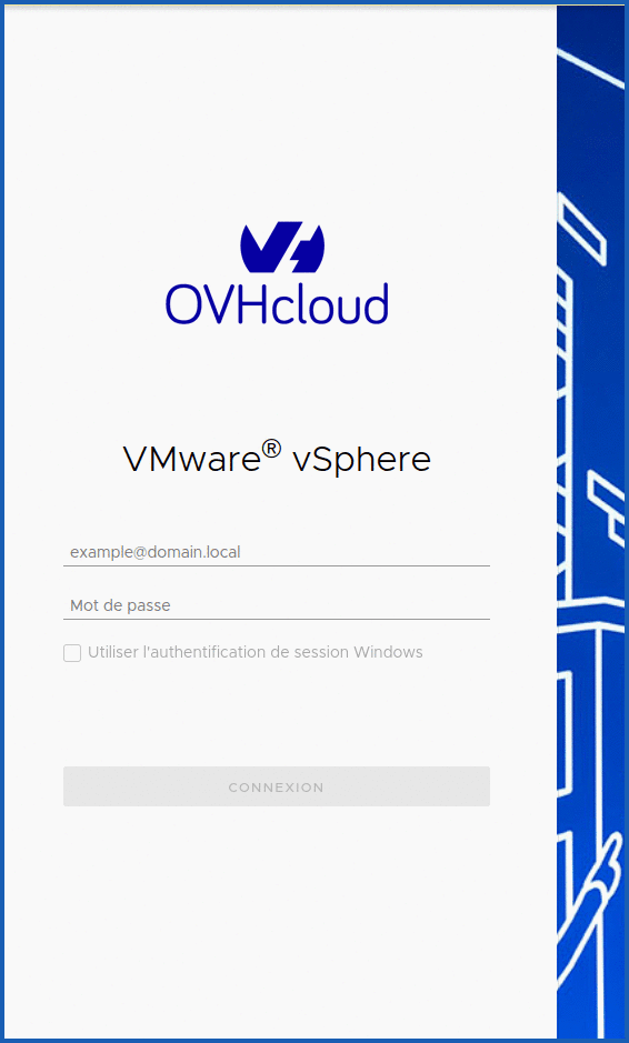 Connexion à l'interface vSphere HTML5