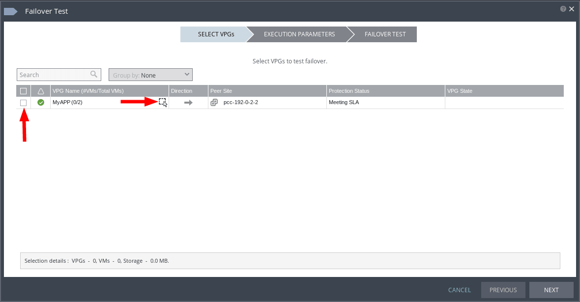 Zerto Test Failover