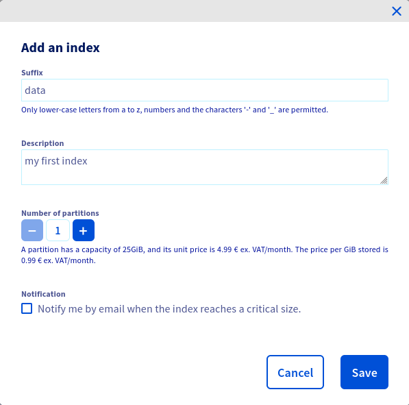 add index option