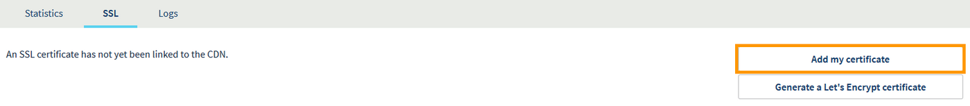 Adicionar um Certificado SSL