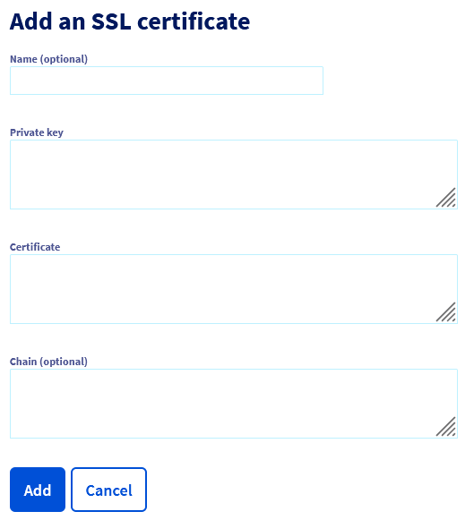 Adding an existing certificate