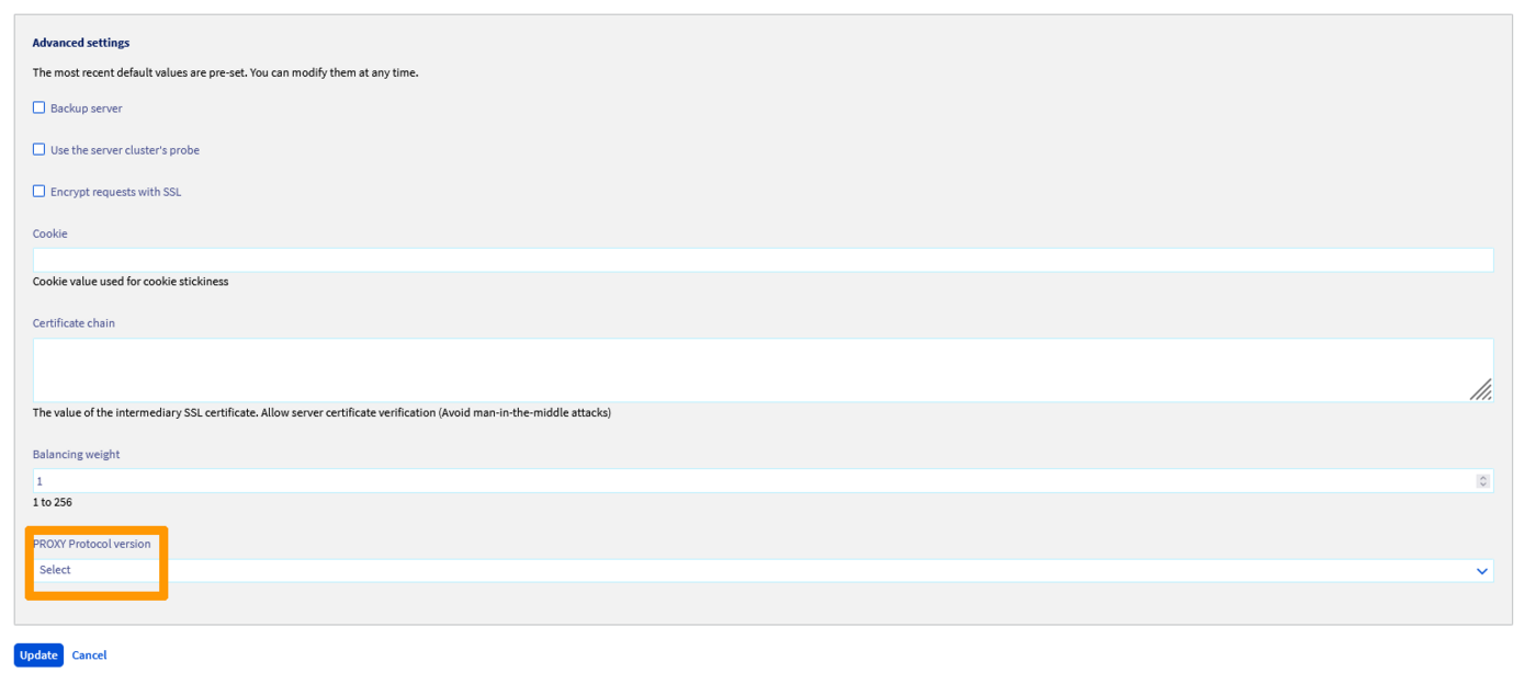 Activating ProxyProtocol on a server in a farm