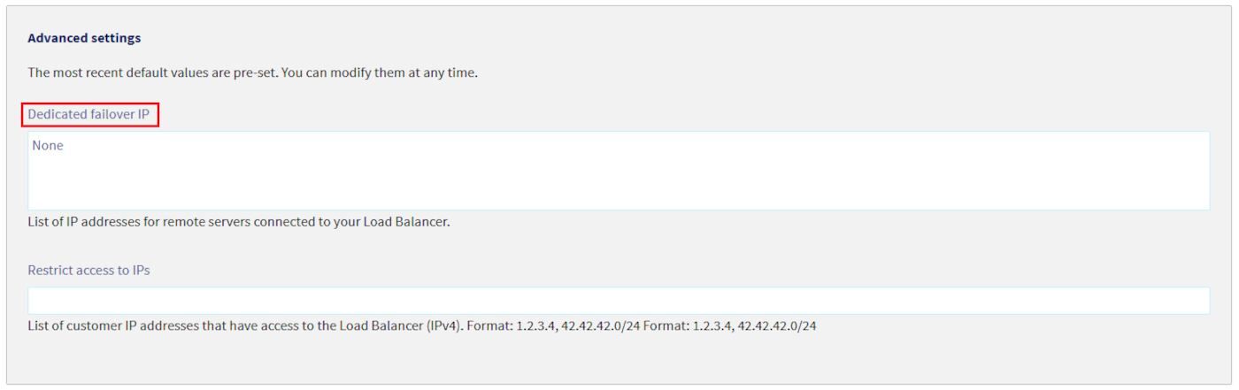 Configure the front-end by associating an Additional IP