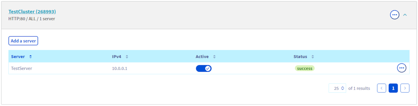 Résultat état de santé du serveur via l'espace client OVHcloud