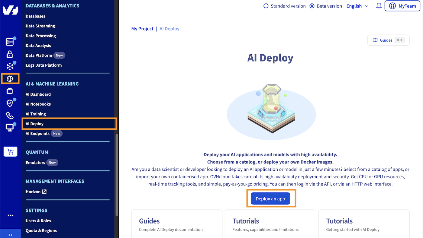 AI Deploy app subscribe