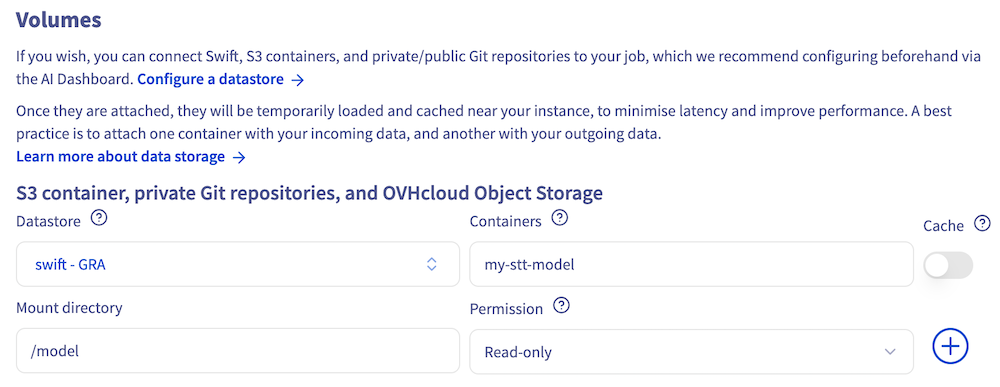 AI Deploy app volumes
