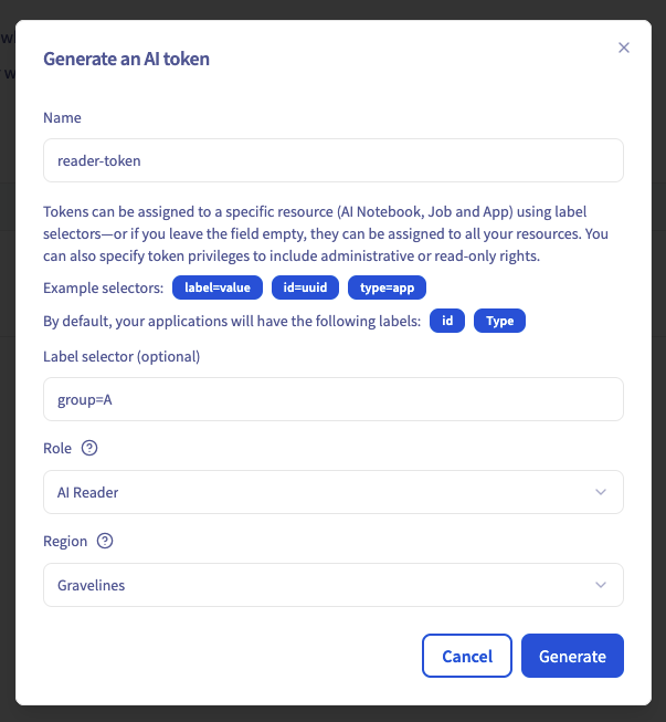token generation input read
