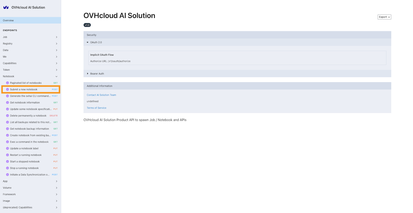 Create a Notebook API