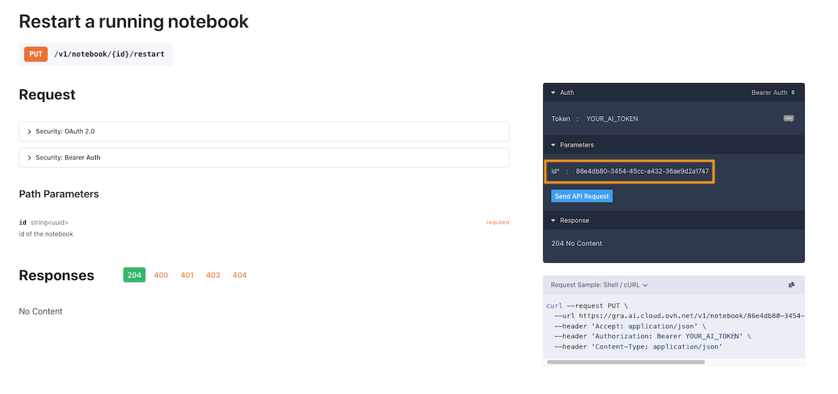 Restart a Notebook API