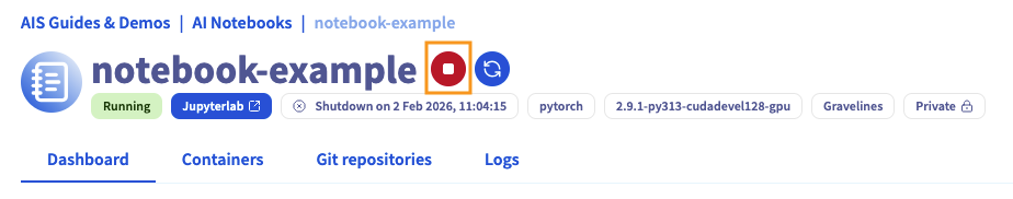 Stop a Notebook Control Panel manager