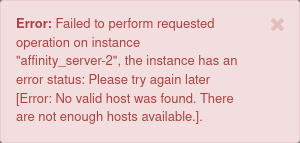 Server group error OpenStack