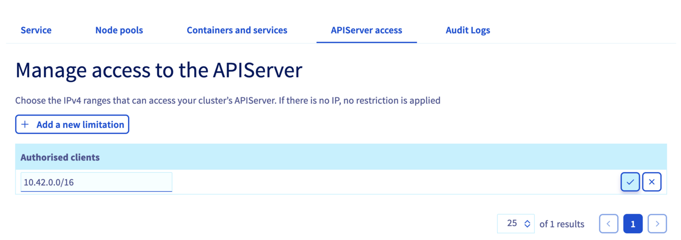 Add IP restriction to a Kubernetes cluster
