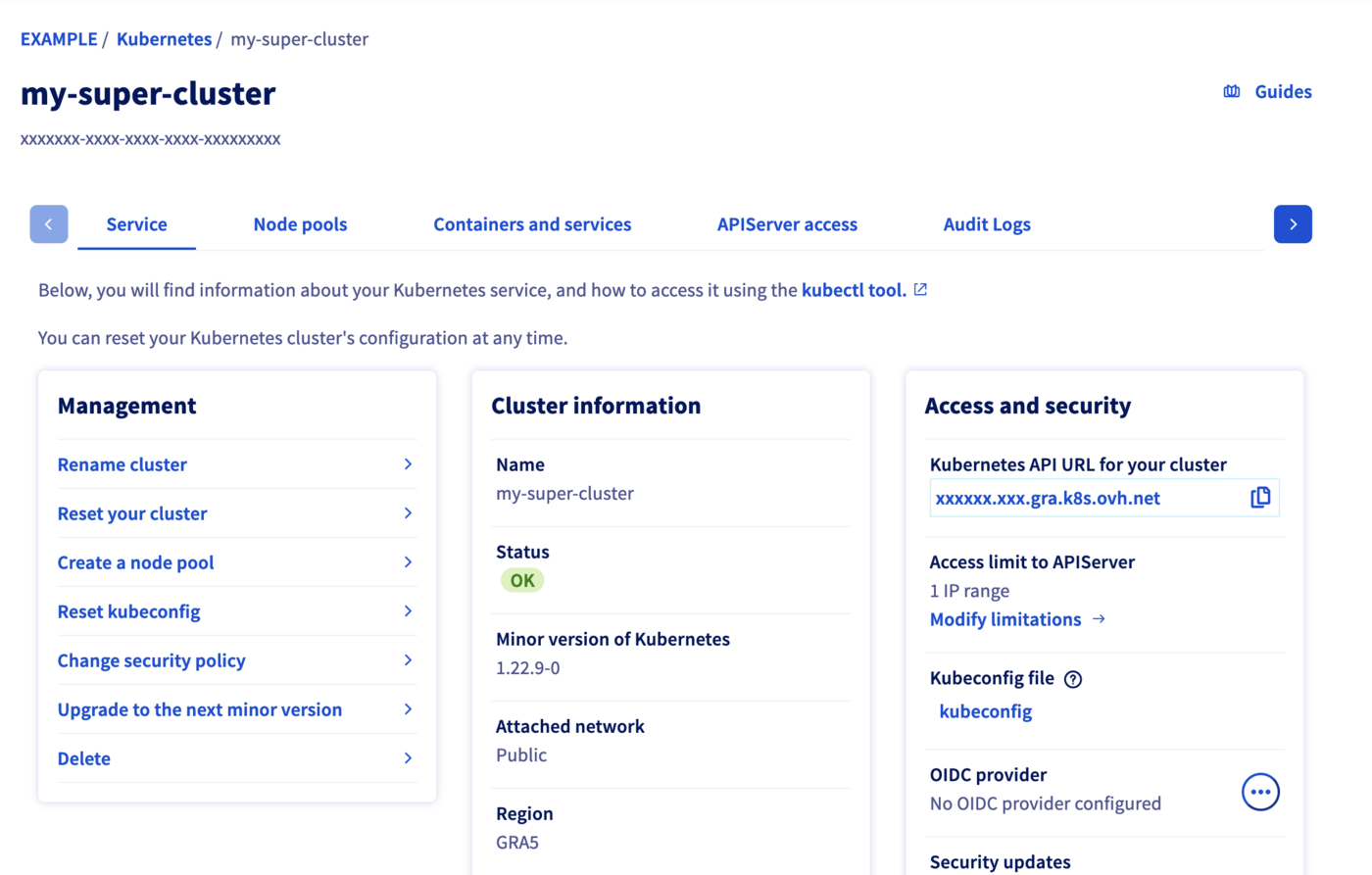 Your Kubernetes cluster