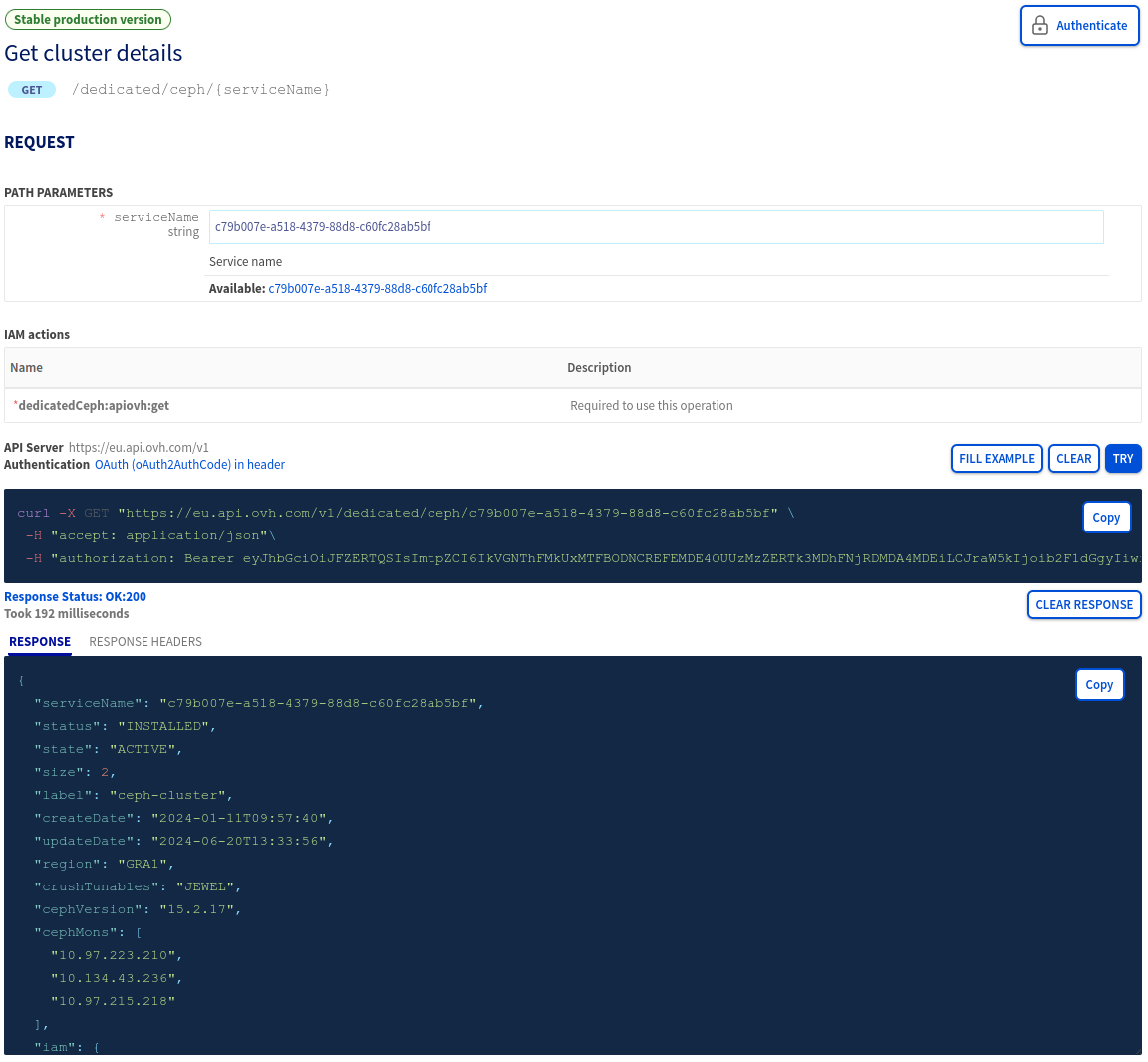 Get Ceph monitor IPs