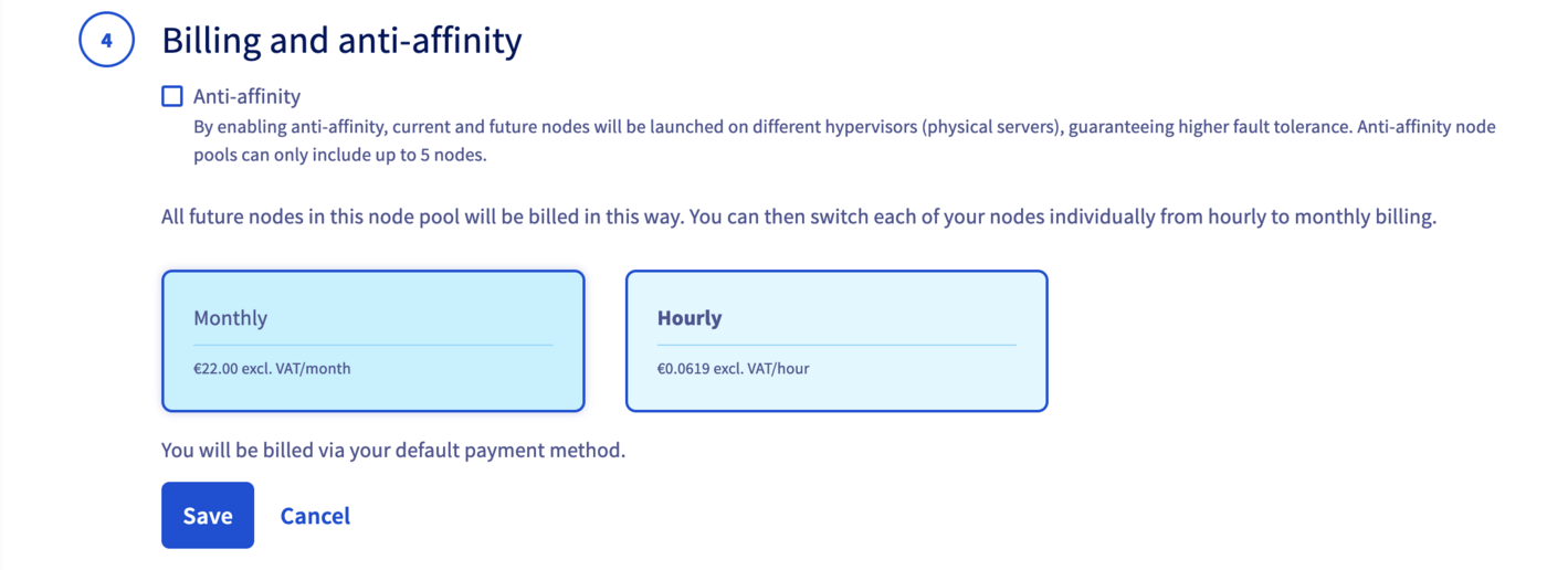 Add a node pool - Choose a flavor