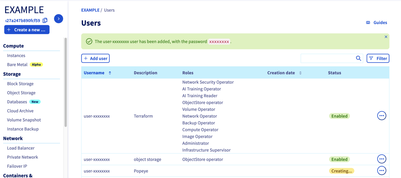 Create OpenStack user