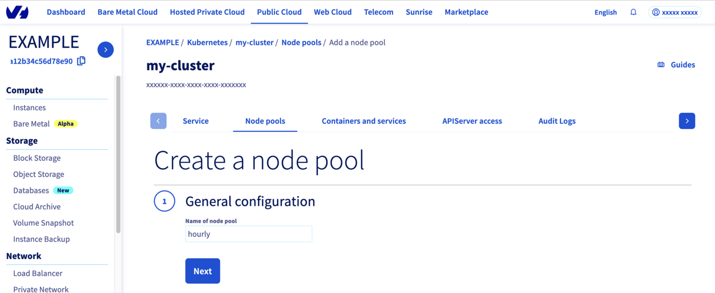Name your second node pool
