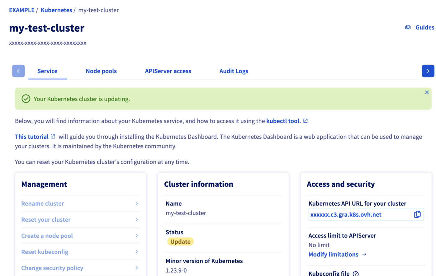 Wait for the end of the upgrade