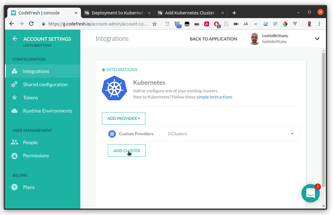 Connect an OVH Kubernetes cluster to Codefresh dashboard