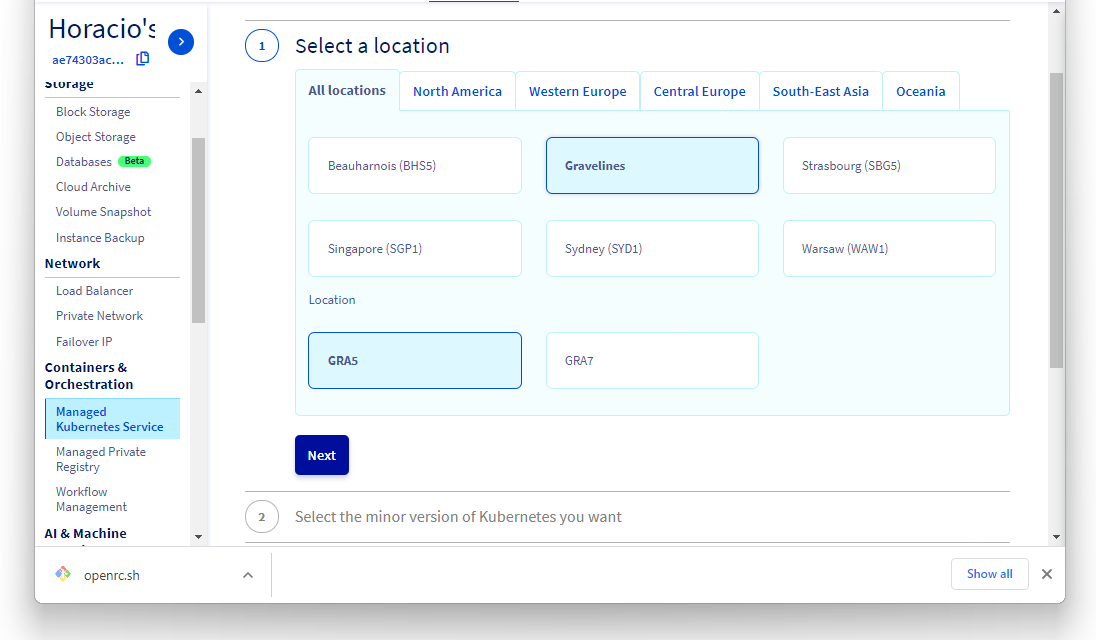 Choose a private network for this cluster