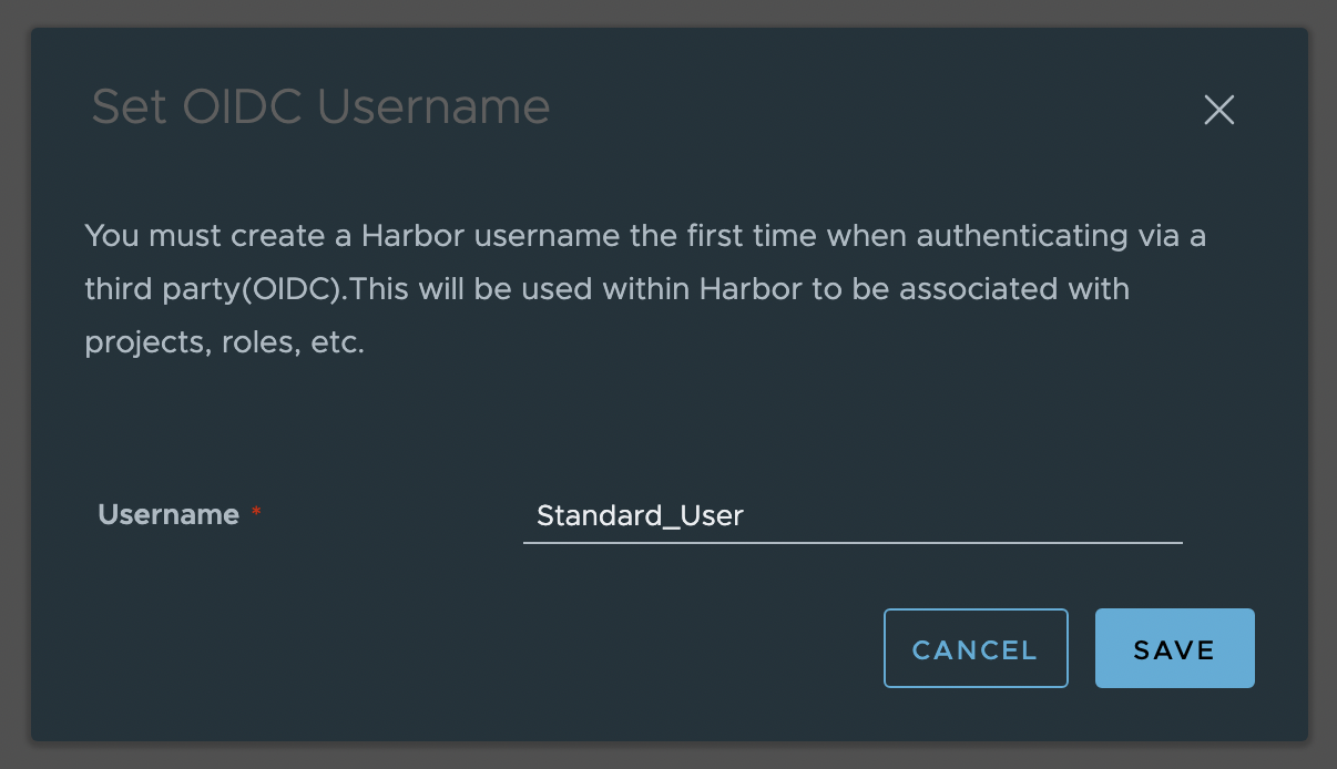 Harbor login via OIDC provider