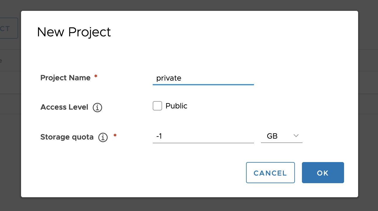 Managing users and projects