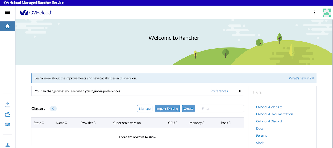 OVHcloud Managed Rancher Service homepage