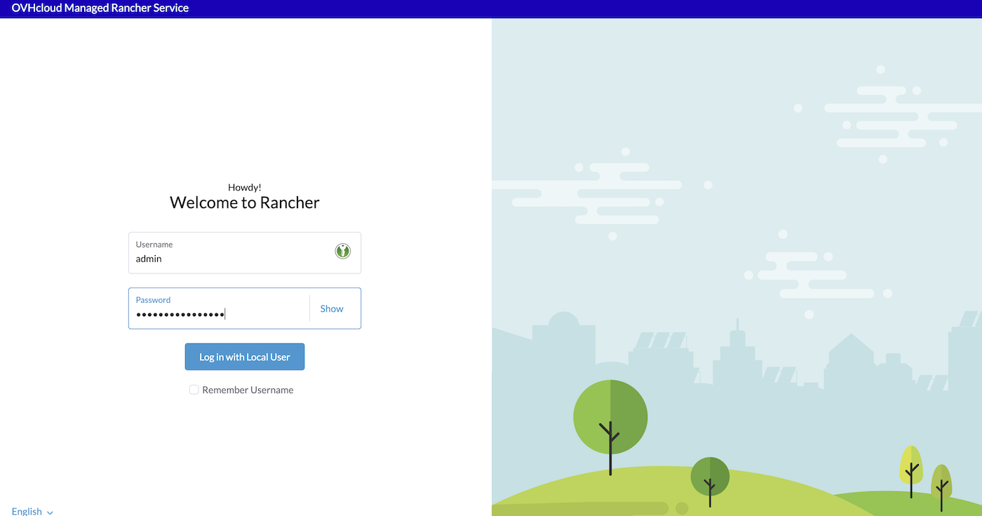 OVHcloud Managed Rancher Service login