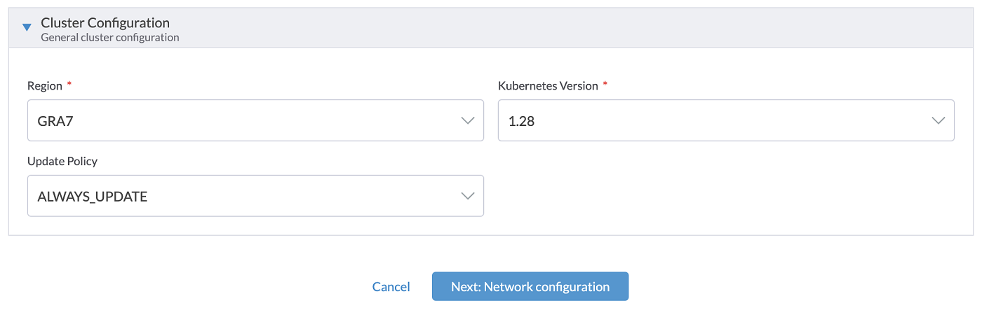 OVHcloud Managed Rancher Service Cluster Configuration