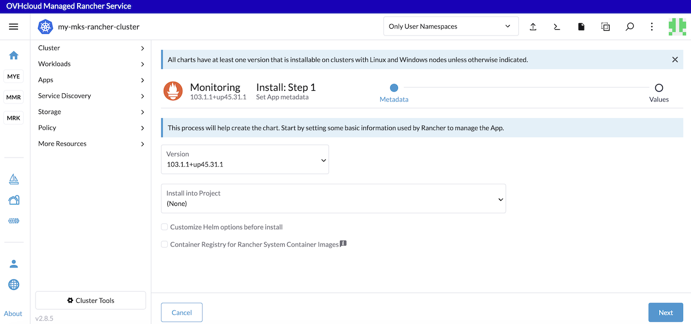 OVHcloud Managed Rancher Service Cluster