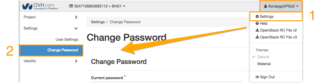 Change password