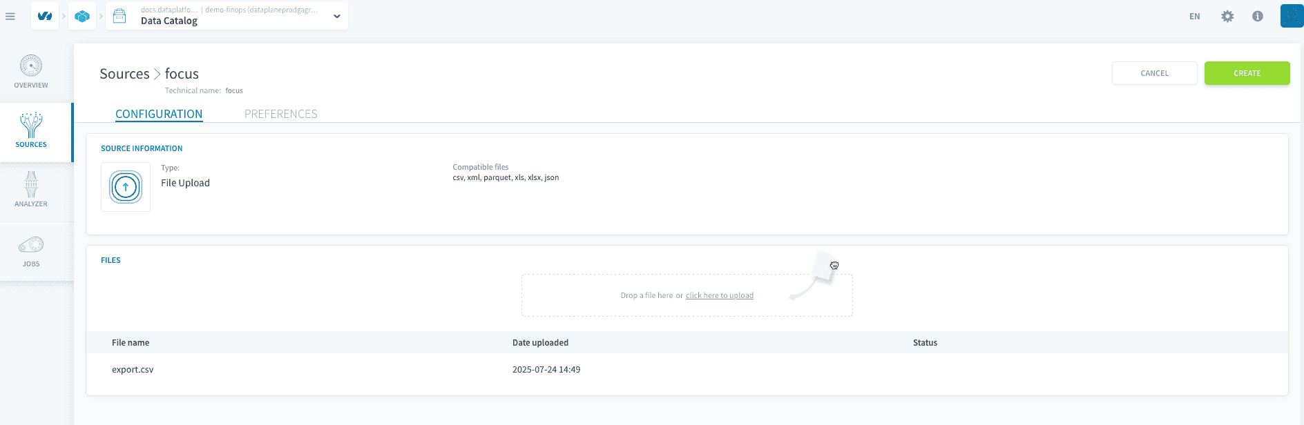 2.1. Create the Data Source — Datacatalog (2)