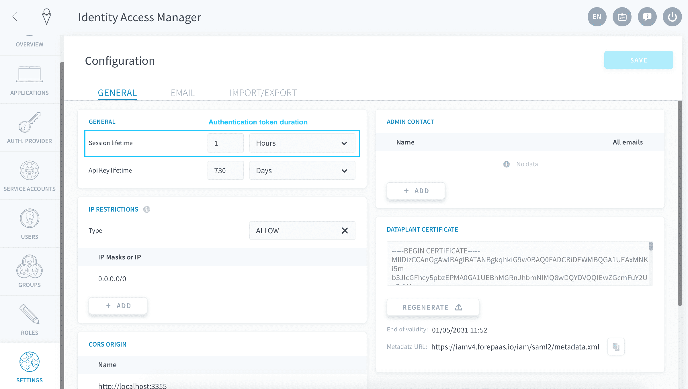 Generation scripts — Token settings