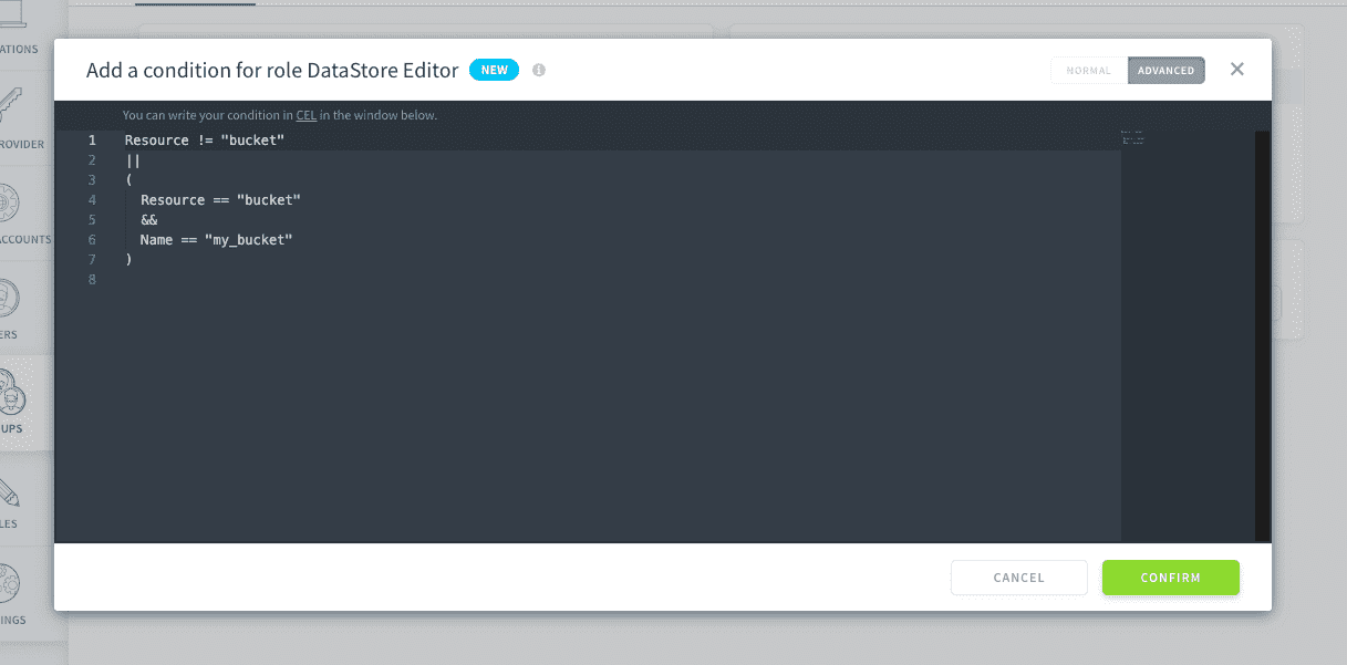 Using the CEL editor — Cel condition1