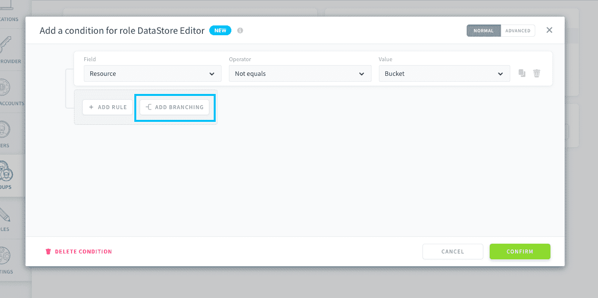 Using the visual builder — Visual condition2