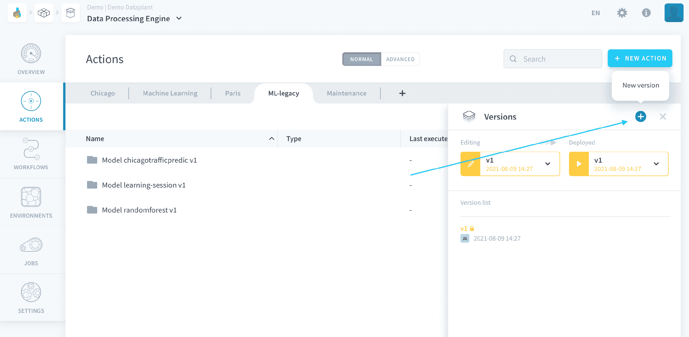 Use the Platform version control system — Versioning fp1